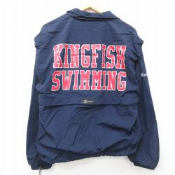 【50%OFF】XL★古着 長袖 ハーフジップ ナイロン ジャケット メンズ 00年代 00s KINGHFISH USA製 紺他 ネイビー 内側メッシュ 25feb06 中古 アウター ウインドブレーカー
