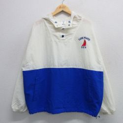 XL★古着 長袖 ナイロン ジャケット パーカー メンズ 80年代 80s ヨット USA製 白他 ホワイト 25feb12 中古 アウター ウインドブレーカー
