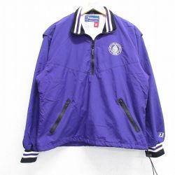 【50%OFF】L★古着 長袖 ハーフジップ ナイロン ジャケット メンズ 90年代 90s CUSHING テニス USA製 紫他 パープル 25feb12 中古 アウター ウインドブレーカー