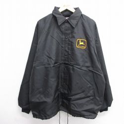 XL★古着 スイングスター 長袖 ナイロン ジャケット メンズ 90年代 90s JOHN DEERE 大きいサイズ ラグラン USA製 黒 ブラック 内側ファー 25feb14 中古 アウター ウインドブレーカー