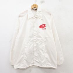 【20%OFF】L★古着 Dun brooke 長袖 ナイロン ジャケット メンズ 80年代 80s コカコーラ ラグラン USA製 白 ホワイト 25feb14 中古 アウター ウインドブレーカー