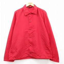 L★古着 チャンピオン champion 長袖 ナイロン ジャケット メンズ 70年代 70s ランナーズタグ 赤 レッド 25feb14 中古 アウター ウインドブレーカー