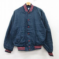 XL★古着 長袖 ナイロン ジャケット メンズ 90年代 90s USA製 紺他 ネイビー 25feb15 中古 アウター ウインドブレーカー