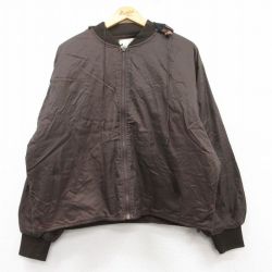 【20%OFF】XL★古着 10X 長袖 ナイロン ジャケット パーカー メンズ 00年代 00s 濃茶 ブラウン 25feb15 中古 アウター ウインドブレーカー