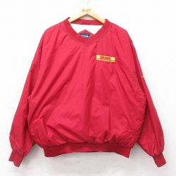 XL★古着 長袖 ナイロン ジャケット メンズ DHL 飛行機 Vネック エンジ 25feb15 中古 アウター ウインドブレーカー