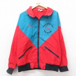 L★古着 長袖 ナイロン ジャケット メンズ 90年代 90s NORTH HAVEN USA製 赤他 レッド 25feb15 中古 アウター ウインドブレーカー