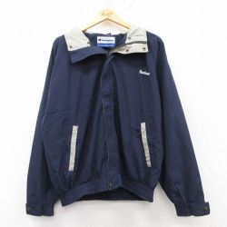 XL★古着 チャンピオン Champion 長袖 ナイロン ジャケット メンズ リーバー 紺 ネイビー 25feb20 中古 アウター ウインドブレーカー