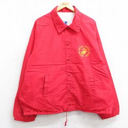XL★古着 チャンピオン champion 長袖 ナイロン ジャケット メンズ 90年代 90s ミリタリー ユナイテッドステイツ マリンコープス ラグラン USA製 赤 レッド 25feb22 中古 アウター ウインドブレーカー