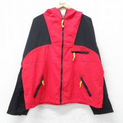 XL★古着 マルボロ 長袖 ナイロン ジャケット パーカー メンズ 90年代 90s ツートンカラー 赤他 レッド 【spe】 25feb25 中古 アウター ウインドブレーカー