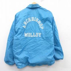 L★古着 ホロウェイ 長袖 ナイロン ジャケット メンズ 80年代 80s ARCHBISHOP USA製 水色 25feb25 中古 アウター ウインドブレーカー