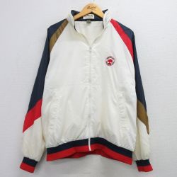 XL★古着 長袖 ナイロン ジャケット メンズ 90年代 90s ゴルフ USA製 白他 ホワイト 25feb25 中古 アウター ウインドブレーカー