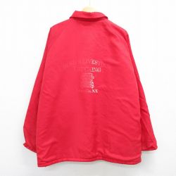 XL★古着 キングルイ 長袖 ナイロン ジャケット メンズ 80年代 80s トラック 大きいサイズ ラグラン USA製 赤 レッド 内側ボア 25feb25 中古 アウター ウインドブレーカー