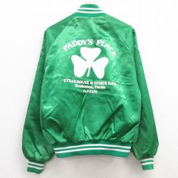 L★古着 長袖 ナイロン ジャケット メンズ 90年代 90s クローバー ラグラン USA製 緑他 グリーン 25feb27 中古 アウター ウインドブレーカー