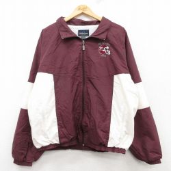 XL★古着 ホロウェイ 長袖 ナイロン ジャケット メンズ 90年代 90s NEW ARK REDS ラグラン エンジ 25mar14 中古 アウター ウインドブレーカー