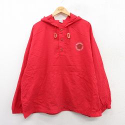 【50%OFF】XL★古着 マルボロ 長袖 ナイロン ジャケット パーカー メンズ 90年代 90s ワンポイントロゴ 大きいサイズ 赤 レッド 【spe】 25mar24 中古 アウター ウインドブレーカー