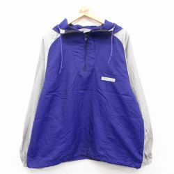 L★古着 長袖 ハーフジップ ナイロン ジャケット パーカー メンズ 90年代 90s TEAMUSA 紫系 パープル 25mar24 中古 アウター ウインドブレーカー