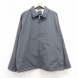 【50%OFF】XL★古着 ギャップ GAP 長袖 ナイロン ジャケット メンズ 00年代 00s グレー 内側メッシュ 25apr12 中古 アウター ウインドブレーカー