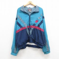 【50%OFF】XL★古着 長袖 ナイロン ジャケット メンズ 00年代 00s 大きいサイズ 紺他 ネイビー 25apr12 中古 アウター ウインドブレーカー