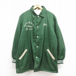 XL★古着 長袖 ナイロン ジャケット メンズ 80年代 80s USA製 緑他 グリーン 内側キルティング 25sep04 中古 アウター ウインドブレーカー