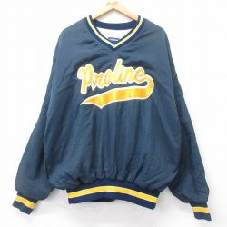 XL★古着 ホロウェイ 長袖 ナイロン ジャケット メンズ 90年代 90s Proline 大きいサイズ Vネック USA製 紺他 ネイビー 25sep16 中古 アウター ウインドブレーカー