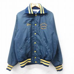 L★古着 ホロウェイ 長袖 ナイロン ジャケット メンズ 90年代 90s ポリス ラグラン USA製 紺他 ネイビー 内側キルティング 25sep16 中古 アウター ウインドブレーカー