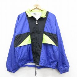 L★古着 アシックス 長袖 ナイロン ジャケット メンズ 90年代 90s 紫他 パープル 25sep20 中古 アウター ウインドブレーカー
