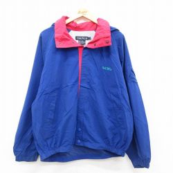 XL★古着 ノーティカ NAUTICA 長袖 ナイロン ジャケット パーカー メンズ 90年代 90s ワンポイントロゴ ラグラン 青他 ブルー 25sep25 中古 アウター ウインドブレーカー