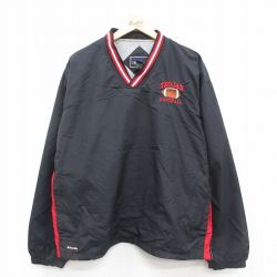 XL★古着 ホロウェイ 長袖 ナイロン ジャケット メンズ 00年代 00s TROJAN フットボール 大きいサイズ Vネック 黒 ブラック 25sep25 中古 アウター ウインドブレーカー