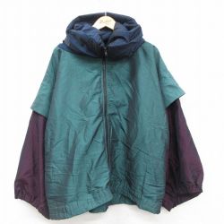 XL★古着 長袖 ナイロン ジャケット メンズ 90年代 90s マルチカラー 大きいサイズ USA製 緑他 グリーン 【spe】 25sep25 中古 アウター ウインドブレーカー