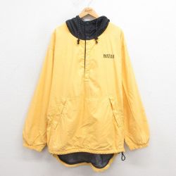 XL★古着 ノーティカ NAUTICA 長袖 ブランド ナイロン ジャケット パーカー メンズ 00年代 00s ワンポイントロゴ コンペティション 大きいサイズ ツートンカラー 黄 イエロー 内側メッシュ 25sep26 中古 アウター ウインドブレーカー