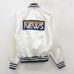 M★古着 長袖 ナイロン ジャケット メンズ 90 コンピューターシステム ニュース ラグラン USA製 白 ホワイト 【spe】 25sep27 中古 アウター ウインドブレーカー