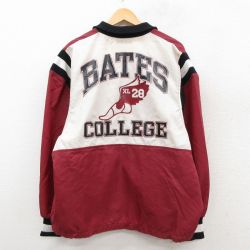 XL★古着 長袖 ナイロン ジャケット メンズ 90年代 90s BATES ウイングフット 大きいサイズ エンジ 25sep29 中古 アウター ウインドブレーカー
