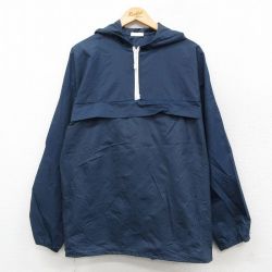 M★古着 Wear Guard 長袖 ハーフジップ ナイロン ジャケット パーカー メンズ 90年代 90s 紺 ネイビー 25sep29 中古 アウター ウインドブレーカー