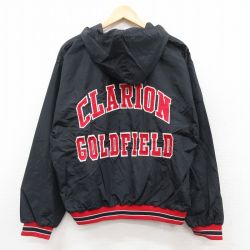 XL★古着 長袖 ハーフジップ ナイロン ジャケット パーカー メンズ 80年代 80s CALRION GOLDFIELD タロン 黒 ブラック 25oct01 中古 アウター ウインドブレーカー