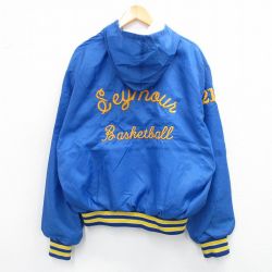 XL★古着 ホロウェイ 長袖 ハーフジップ ナイロン ジャケット パーカー メンズ 90年代 90s バスケットボール 刺繍 大きいサイズ 青 ブルー 25oct01 中古 アウター ウインドブレーカー