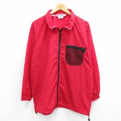 【20%OFF】M★古着 コロンビア COLUMBIA 長袖 ナイロン ジャケット メンズ 90年代 90s 赤 レッド 【spe】 25oct01 中古 アウター ウインドブレーカー