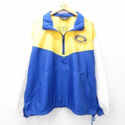 XL★古着 長袖 ハーフジップ ナイロン ジャケット メンズ 90年代 90s EMPIRE 大きいサイズ USA製 紺他 ネイビー 25oct03 中古 アウター ウインドブレーカー