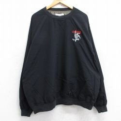 XL★古着 長袖 ナイロン ジャケット メンズ 00年代 00s シンシナティベアキャッツ 大きいサイズ クルーネック 黒 ブラック 25oct03 中古 アウター ウインドブレーカー