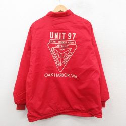 L★古着 ヒルトン 長袖 ナイロン ジャケット メンズ 90年代 90s UNIT 97 USA製 赤 レッド 内側ボア 25oct07 中古 アウター ウインドブレーカー