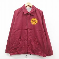 L★古着 チョークライン 長袖 ナイロン ジャケット メンズ 90年代 90s CV-67 ラグラン USA製 エンジ 25oct07 中古 アウター ウインドブレーカー