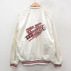 【20%OFF】XL★古着 長袖 ナイロン ジャケット メンズ 80年代 80s TY BREAKER 野球 襟付き ラグラン 大きいサイズ USA製 白他 ホワイト 25oct07 中古 アウター ウインドブレーカー