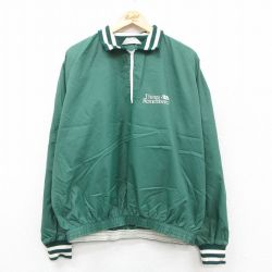 XL★古着 長袖 ハーフジップ ナイロン ジャケット メンズ 90年代 90s Things 大きいサイズ USA製 緑 グリーン 25oct09 中古 アウター ウインドブレーカー