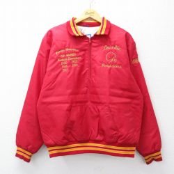XL★古着 長袖 ハーフジップ ナイロン ジャケット メンズ 90年代 90s フットボール USA製 赤他 レッド 25oct11 中古 アウター ウインドブレーカー