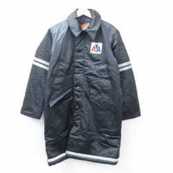L★古着 長袖 ナイロン コート メンズ 80年代 80s AA リフレクター 黒他 ブラック 内側キルティング 25oct14 中古 アウター ウインドブレーカー