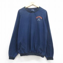 【20%OFF】XL★古着 ホロウェイ 長袖 ナイロン ジャケット メンズ 90年代 90s イリノイ ラグラン USA製 紺 ネイビー 25oct16 中古 アウター ウインドブレーカー
