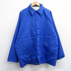 【20%OFF】L★古着 キングルイ 長袖 ナイロン ジャケット メンズ 80年代 80s ラグラン USA製 青 ブルー 内側ボア 25oct20 中古 アウター ウインドブレーカー