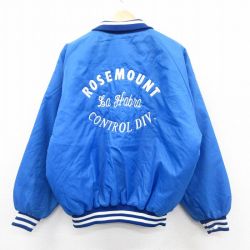XL★古着 長袖 ナイロン ジャケット メンズ 90年代 90s ローズマウント ラグラン USA製 青 ブルー 内側キルティング 25oct20 中古 アウター ウインドブレーカー
