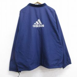 【50%OFF】アディダス 90s リバーシブルジャケット ビッグロゴ ネイビー XL | 古着