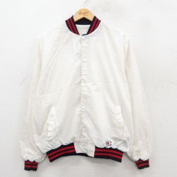 L★古着 チャンピオン champion 長袖 ナイロン ジャケット メンズ 90年代 90s ワンポイントロゴ USA製 白他 ホワイト 【spe】 25oct31 中古 アウター ウインドブレーカー
