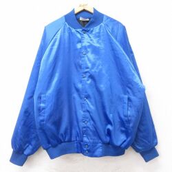 XL★古着 長袖 ナイロン ジャケット メンズ 90年代 90s ラグラン 大きいサイズ USA製 青 内側キルティング 25nov15